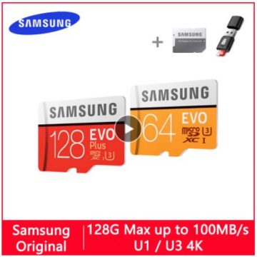 Флэш-карта (карта памяти) MicroSD для телефона. SAMSUNG EVO Micro SD 128 ГБ 32 ГБ 64 Гб 256 ГБ 512 ГБ U1 U3