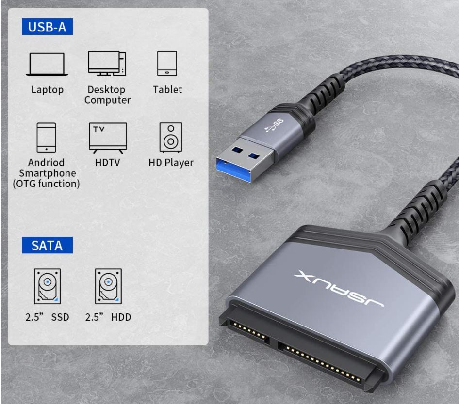 Адаптер USB 3.0 SATA 3 кабель-конвертер для 2.5 внешнего SSD HDD жесткого диска