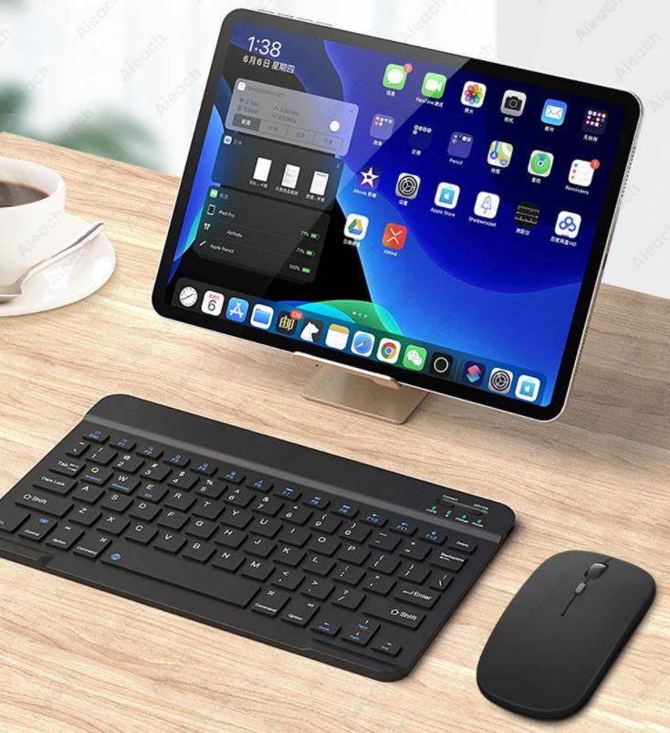 Беспроводная клавиатура и мышь Bluetooth с русской для ipad, телефона планшета, ноутбука