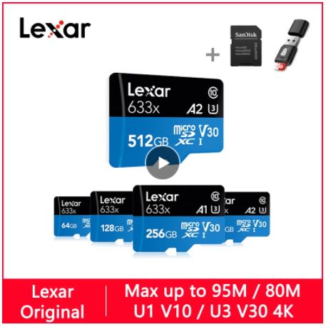 Карта памяти Micro SD Lexar 633X. 8 GB 16 GB 32 GB 64 GB 128 GB 256GB. Class 10 UHS-1 U1/U3