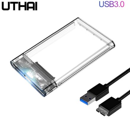 Корпус для жесткого диска USB3.0 / 2.0. Для 2,5 SATA: SSD, HDD. Прозрачный бокс