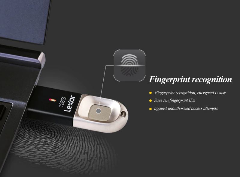 Флэш-накопитель Lexar F35 USB 3.0 со сканером отпечатков пальцев